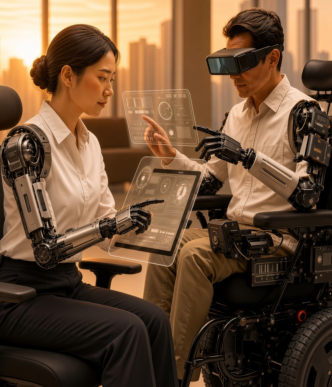 A person using assistive technology at home